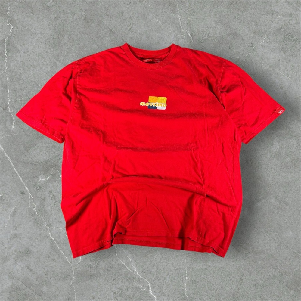 Vintage Mossimo Shirt Mens Large Red Y2K Surf Wear Skate Double Sided Spellout
